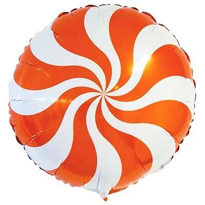 Фольгированный шар 18/46см круглый Candy Mix, оранжевый