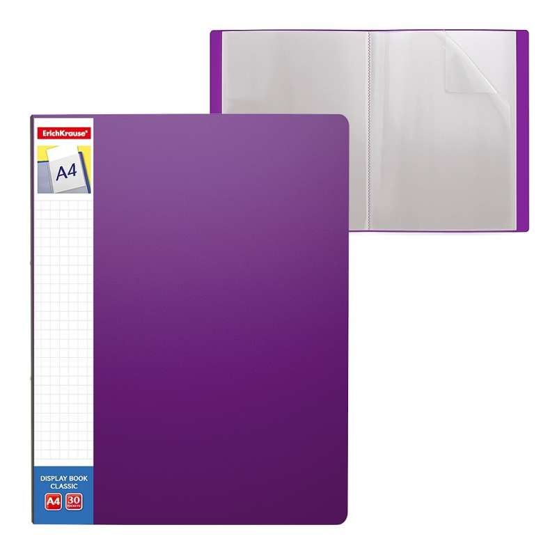 Mape ar 30 kabatām Classic Plus, A4, violetā