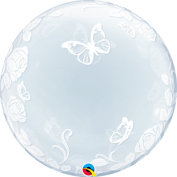 Фольгированный шар 24, прозрачный Бабочка