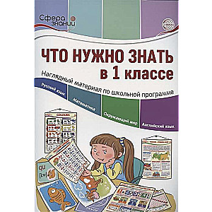 Kas jāzina 1. klasē: vizuālie materiāli skolas programmai. 32 mācību tabulas