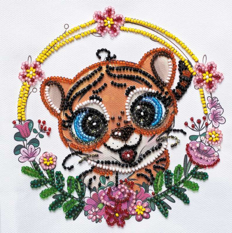 Набор-мини для вышивки бисером - Веселый тигрёнок 