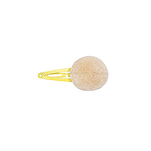 Matu sprādze - Pompons, krēmkrāsas