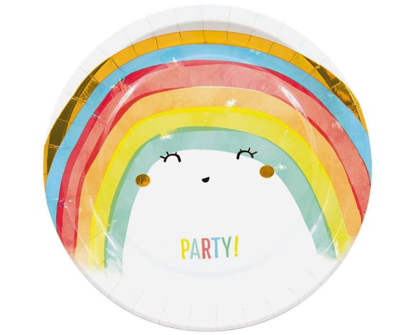 Бумажные тарелки /23см, 8шт. Rainbow Party