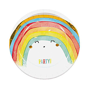 Papīra šķīvji /23cm, 8gab. Rainbow Party