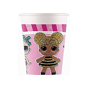 Papīra glāzes 200ml., 8gab. LOL Glitterati