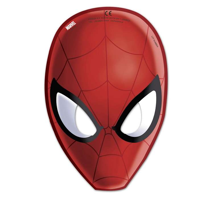 Комплект бумажных масок spiderman, 6шт.
