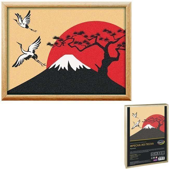 Krāsaina smilšu freska - Fudžijama