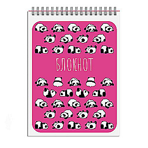 Bloknot, A6, 102x139 mm, 80 l, DZĪVE PANDAS