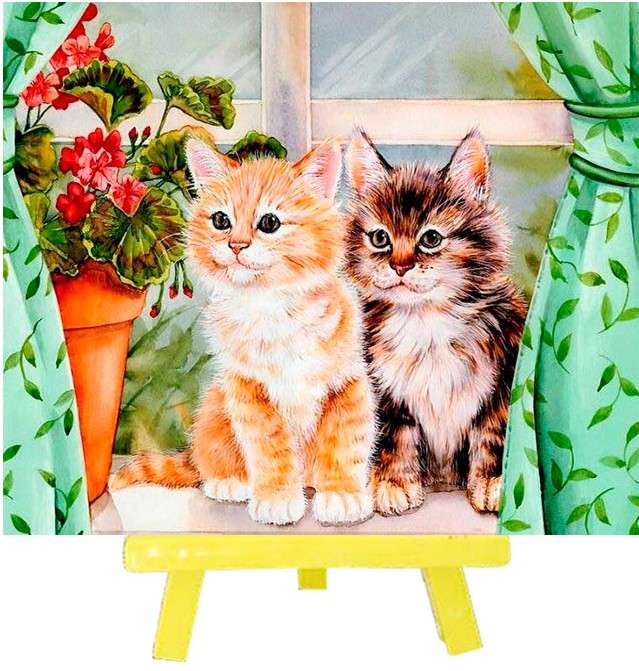 Dimanta mozaīka ar molbertu DRAUGI LOGĀ, 21x25 cm