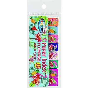 Līmplēves indeksi FLAMINGO, papīra, 8 krāsas, 50x15mm, 15 lapas