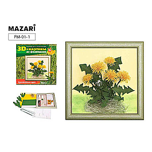 Radošais komplekts 3D glezna no putu materiāla "Pūpoli" 27 x 27 cm