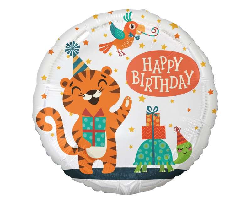 Фольгированный шар 18 Tiger (Happy Birthday)