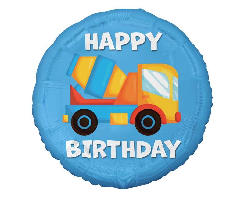 Фольгированный шар 18 Concrete Mixer (Happy Birthday)