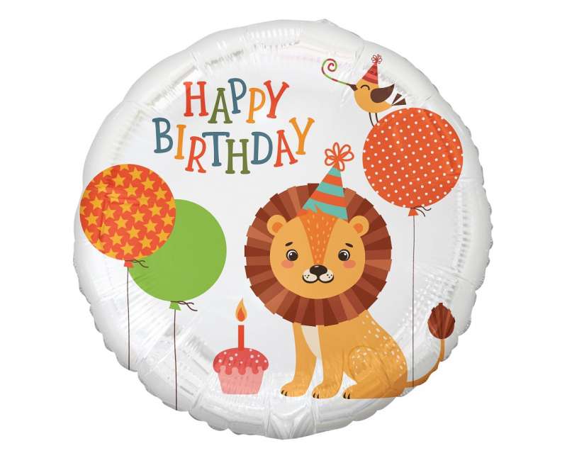 Фольгированный шар 18 Lion (Happy Birthday)