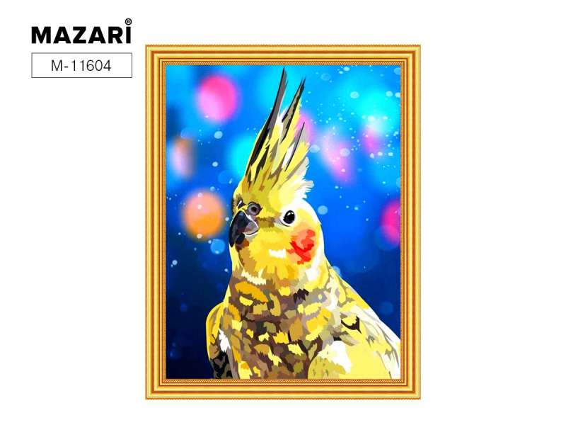 Glezna 2 vienā: dimanta mozaīka un krāsošana pēc numuriem 30x40 cm PAPAGAILIS