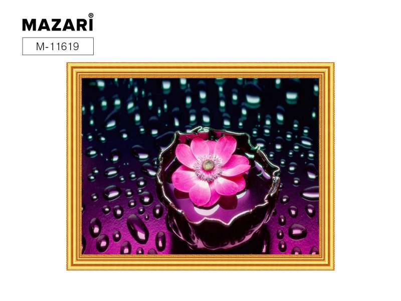 Glezna 2 in 1: dimanta mozaīka un krāsošana pēc numuriem 30x40 cm ROZĀ ZIEDS