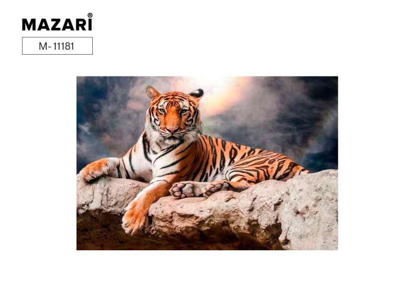 Dimanta mozaīka TIGRIS UZ KLINTS, 40x50 cm