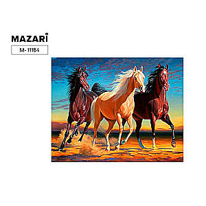 Dimanta mozaīka TRIJAS ZIRGU, 40x50 cm