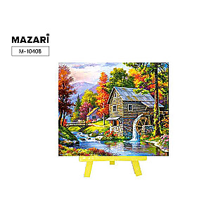Dimanta mozaīka ar molbertu RUDENS PEJZAŽS, 21x25 cm