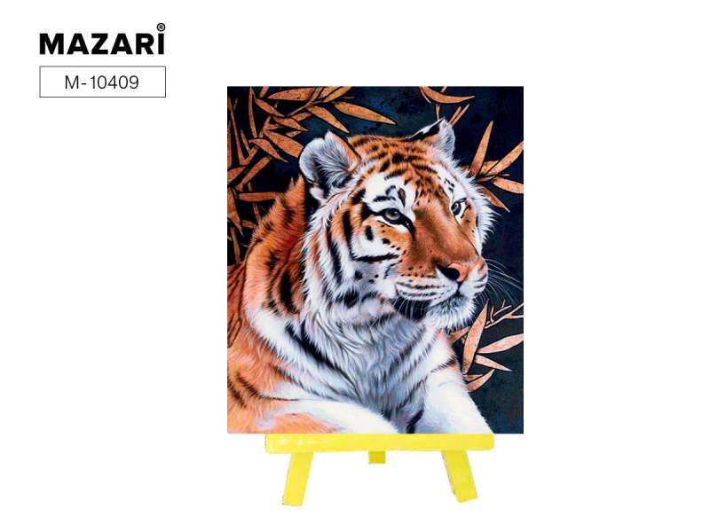 Dimanta mozaīka ar molbertu TIGRIS, 21x25 cm