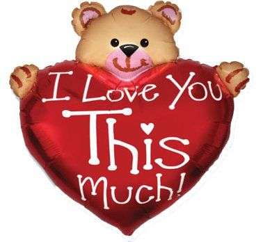 Folijas balons 24 FX - Teddy ar sirdi