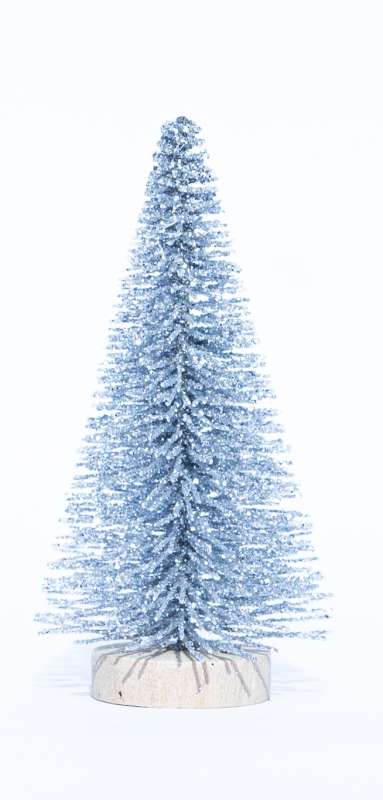 Новогодний декор- Блестящая серебряная новогодняя елка 8см