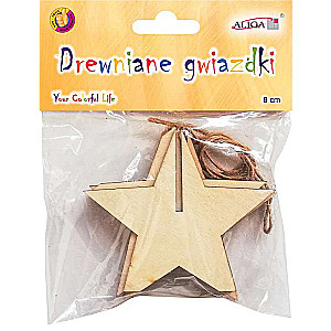 Ziemassvētku dekors - koka zvaigzne, 1 gab.