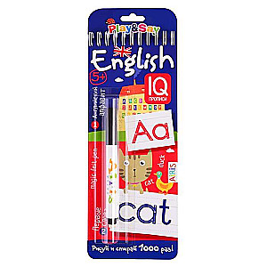 Daudzreizējās rakstīšanas grāmatas uz atsperes. English. Angļu alfabēts un pirmie vārdi. (ar marķieri)