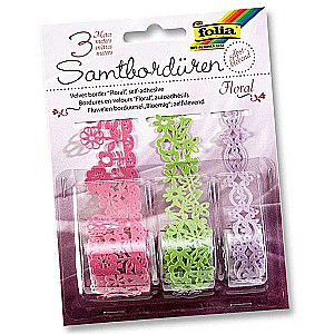 FOLIA FLORAL samolejošā samta papīra lente, komplekts