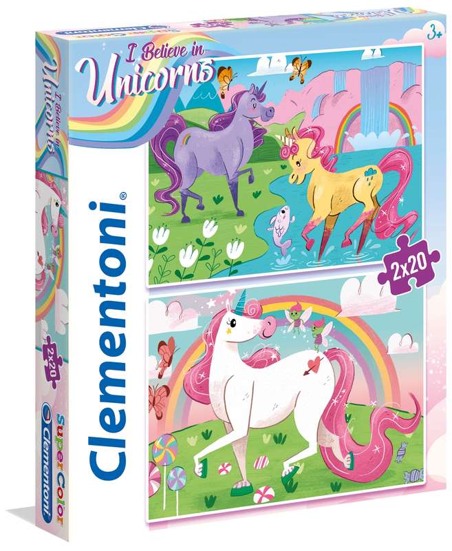 Puzle 2x60 CLEMENTONI Vienradži Brilianti