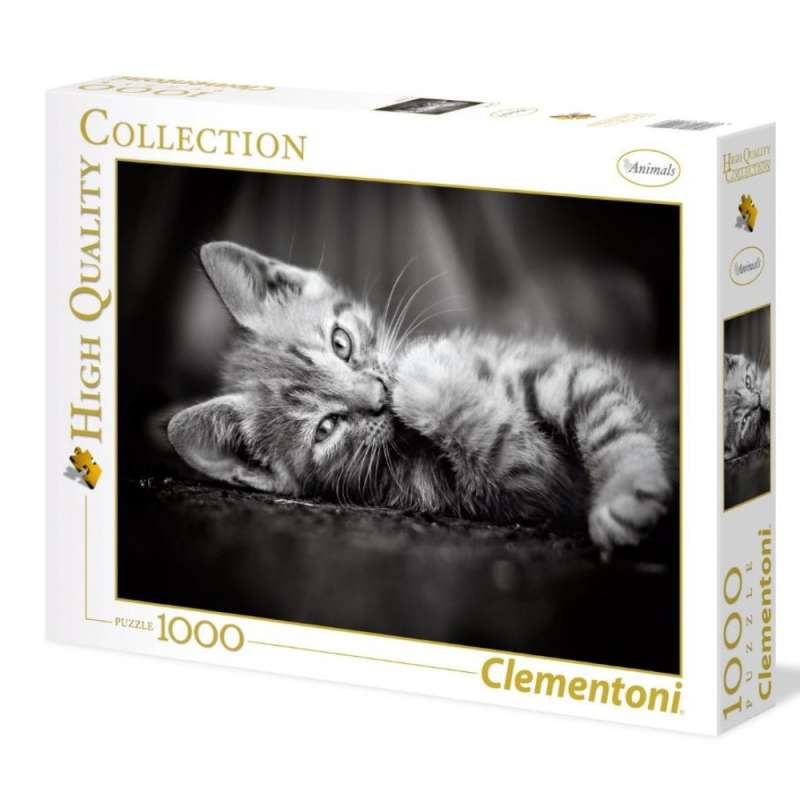 Puzle 1000 CLEMENTONI Kaķēns melnbalts