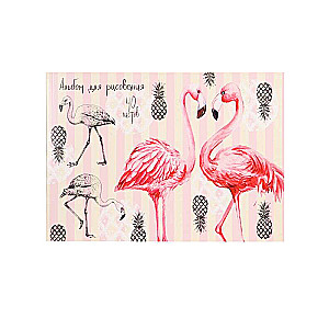 Zīmēšanas albums A4 40l. ANANĀSI UN FLAMINGO