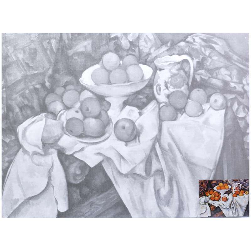 Audekls uz kartona ar skici, Āboli un apelsīni, 30x40 cm 