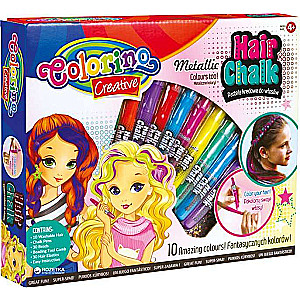 Dāvanu komplekts Colorino matu dekorēšanai, 10 krāsas