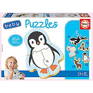 Puzzle EDUCA Arktiskie dzīvnieki, 5gab (2x3,2x4,1x5)