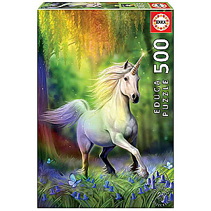 Puzzle EDUCA ar līmi Vienradzis uz varavīksnes, 500 detaļas