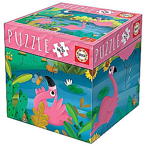 Puzzle EDUCA Flamingo 28x20cm, 48 detaļas