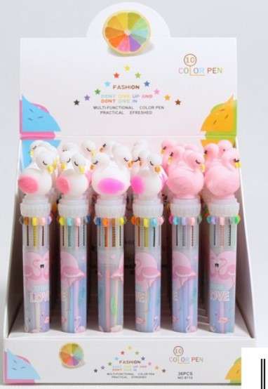 Pildspalva Flamingo, 10 krāsas