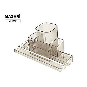 Kancelejas piederumu turētājs TURRET, caurspīdīgi dūmains, 220x120x120 mm