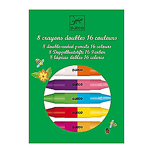 Krāsainie divkāršie zīmuļi (8 gabali, 16 krāsas)