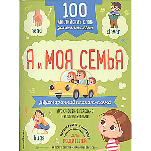 100 angļu vārdi: atcerēšos viegli. Es un mana ģimene (divpusējs plakāts-shēma)