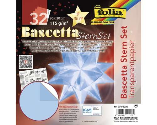 Papīrs daiļradei FOLIA  Bascetta zvaigzne , 20x 20cm/32lpp,zila
