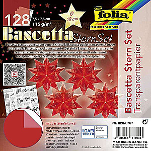  Художественная бумага FOLIA Bascetta star, 7.5x 7.5см / 32 страницы, красная