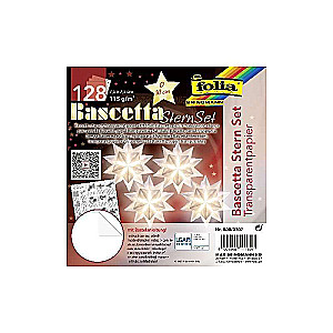 Papīrs daiļradei FOLIA  Bascetta zvaigzne , 7.5x 7.5cm/32lpp,balts