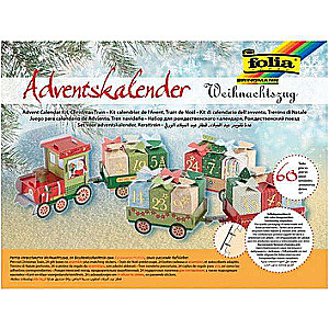 Radošais komplekts FOLIA Ziemassvētku kalendārs-vilciens