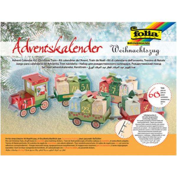 Radošais komplekts FOLIA Ziemassvētku kalendārs-vilciens