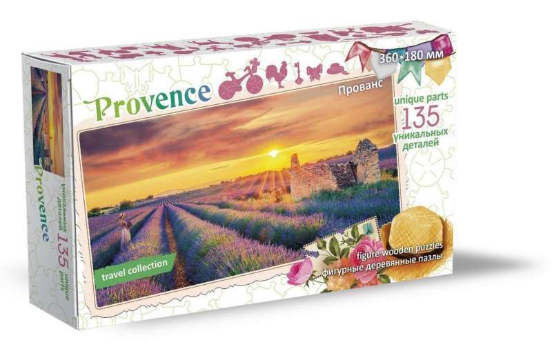 Figurēta koka puzle Ceļojumu kolekcija Provence, Francija