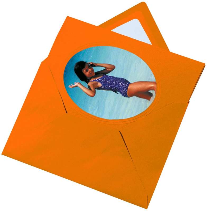 Загатовка открытки с конвертами FOLIA 11x18см овал, оранжевый