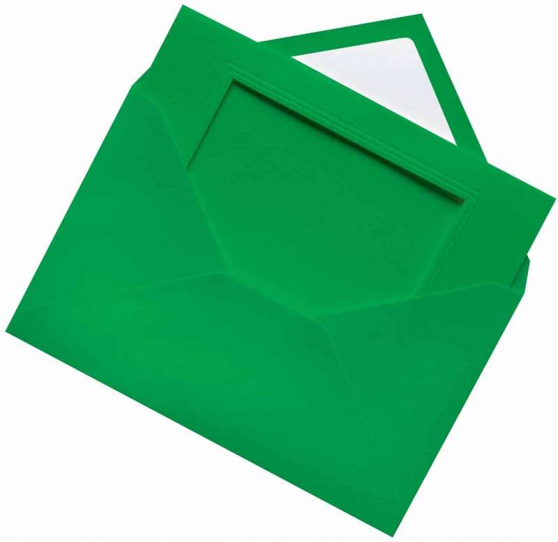 Загатовка открытки с конвертамиFOLIA 11x18см_прямоугольный изумрудно-зеленый