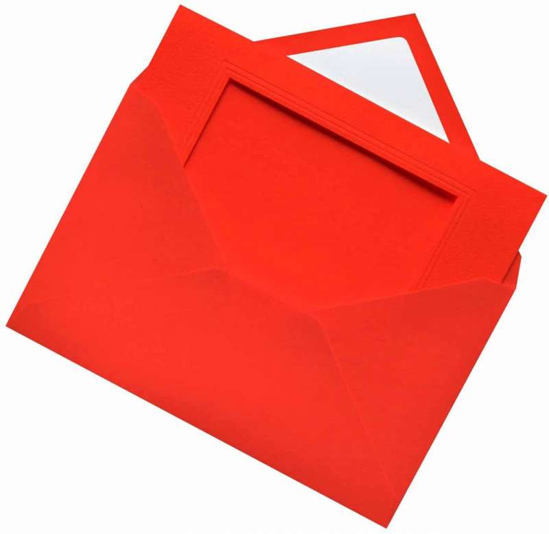 Загатовка открытки с конвертамиFOLIA 11x18см_прямоугольный красный